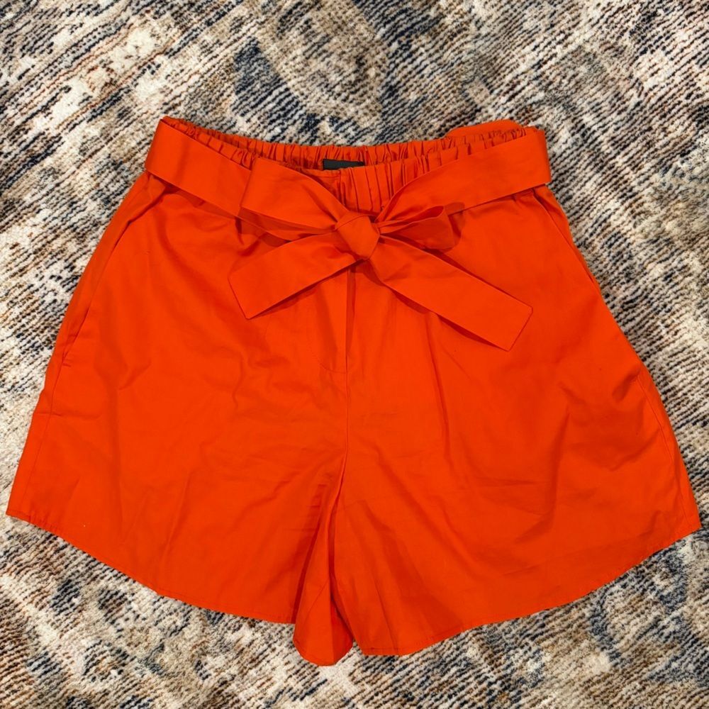 Fendi High Waist Orange Shorts with Bow